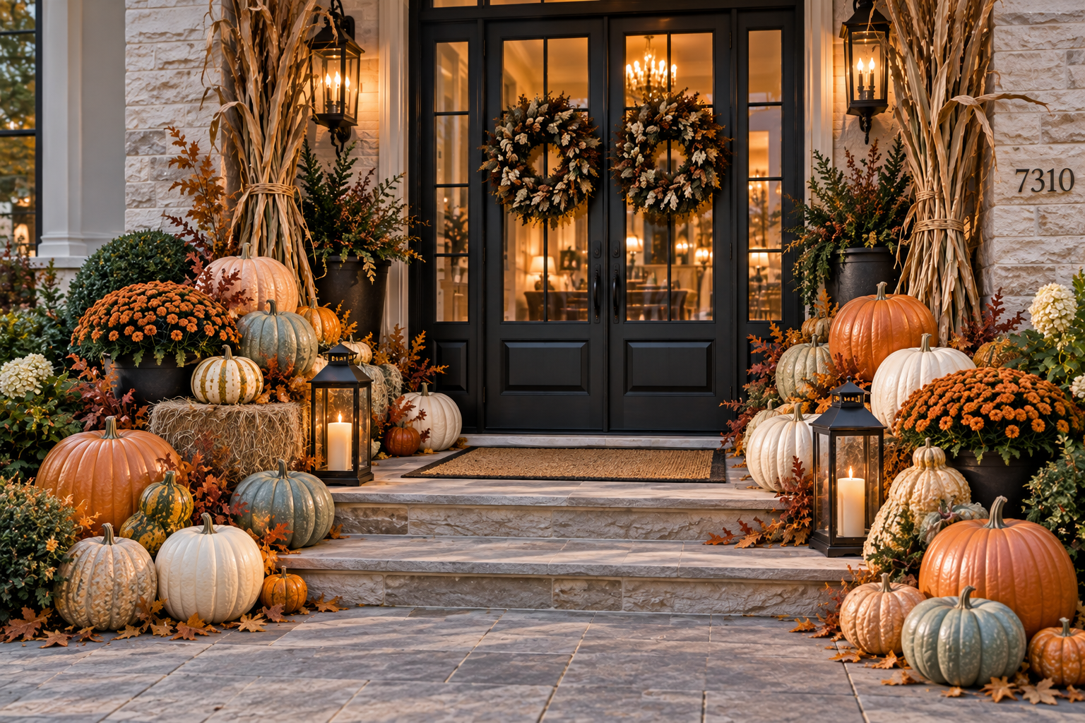 Signature-inspired luxury fall entrance